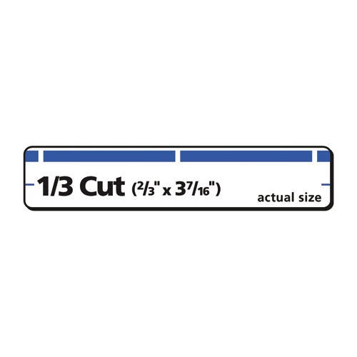 Avery 05766 TrueBlock 0.66 In. X 3.44 In. Permanent Adhesive File Folder Labels - White/Blue (30-Piece/Sheet, 50 Sheets/Box) 3 Avery 05766 TrueBlock 0.66 In. X 3.44 In. Permanent Adhesive File Folder Labels - White/Blue (30-Piece/Sheet, 50 Sheets/Box) - Image 3