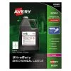 Avery 60504 UltraDuty GHS Chemical 4 In. X 4 In. Waterproof And UV Resistant Labels - White (50-Sheet/Box 4-Piece/Sheet)