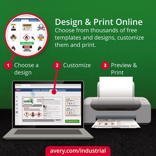 Avery 60504 UltraDuty GHS Chemical 4 In. X 4 In. Waterproof And UV Resistant Labels - White (50-Sheet/Box 4-Piece/Sheet) 7 Avery 60504 UltraDuty GHS Chemical 4 In. X 4 In. Waterproof And UV Resistant Labels - White (50-Sheet/Box 4-Piece/Sheet) - Image 7