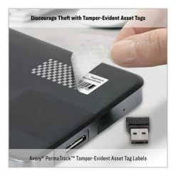 Avery 60538 PermaTrack 2 In. X 3.75 In. Tamper-Evident Asset Tag Labels - White (8-Piece/Sheet 8-Sheet/Pack) -Avery Online Shop aven60538 c