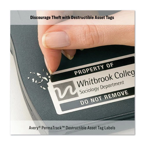 Avery 60539 PermaTrack 2 In. X 3.75 In. Destructible Asset Tag Labels - White (8-Piece/Sheet 8-Sheet/Pack) 4 Avery 60539 PermaTrack 2 In. X 3.75 In. Destructible Asset Tag Labels - White (8-Piece/Sheet 8-Sheet/Pack) - Image 4