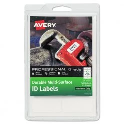Avery 61521 0.75 In. X 1.75. In. Handwrite Only Durable Permanent Multi-Surface ID Labels - White (12/Sheet 10 Sheets/Pack)