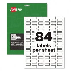 Avery 61527 PermaTrack 0.5 In. X 1 In. Durable Asset Tag Labels - White (8 Sheets/Pack 84/Sheet)
