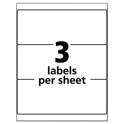 Avery 61531 Durable Laser Printer 3.25 In. X 8.38 In. Permanent ID Labels With TrueBlock Technology - White (3-Piece/Sheet 50-Sheet/Pack) 2 Avery 61531 Durable Laser Printer 3.25 In. X 8.38 In. Permanent ID Labels With TrueBlock Technology - White (3-Piece/Sheet 50-Sheet/Pack) - Image 2