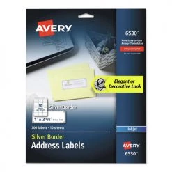Avery 06530 Easy Peel 1 In. X 2-5/8 In. Address Labels With Border - White (10 Sheets/Pack, 30/Sheet)