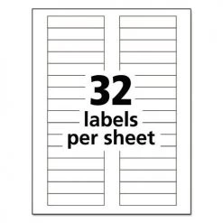 Avery 06577 Durable Laser Printer 0.63 In. X 3 In. Permanent ID Labels With TrueBlock Technology - White (32-Piece/Sheet 50-Sheet/Pack) -Avery Online Shop aven6577 b