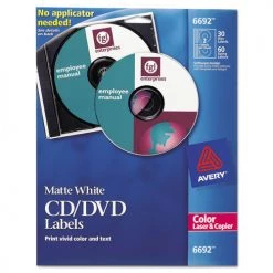 Avery 06692 Laser CD Labels - Matte White (30-Piece/Pack) -Avery Online Shop aven6692 b