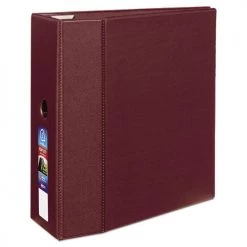 Avery Online Shop 24 Avery 79366 Heavy-Duty 5 In. Capacity 11 In. X 8.5 In. Non-View Binder With DuraHinge, 3 One Touch Locking EZD Rings And Thumb Notch - Maroon