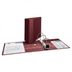 Avery 79366 Heavy-Duty 5 In. Capacity 11 In. X 8.5 In. Non-View Binder With DuraHinge, 3 One Touch Locking EZD Rings And Thumb Notch - Maroon -Avery Online Shop aven79366 b