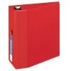 Avery 79586 Heavy-Duty 5 In. Capacity 11 In. X 8.5 In. Non-View Binder With DuraHinge, 3 One Touch Locking EZD Rings And Thumb Notch - Red