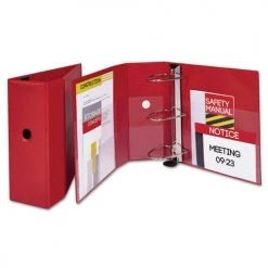 Avery 79586 Heavy-Duty 5 In. Capacity 11 In. X 8.5 In. Non-View Binder With DuraHinge, 3 One Touch Locking EZD Rings And Thumb Notch - Red -Avery Online Shop aven79586 c