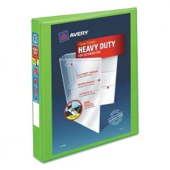 Avery 79770 Heavy-Duty 1 In. Capacity 11 In. X 8.5 In. 3 Ring View Binder With DuraHinge And One Touch EZD Rings - Green
