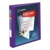 Avery 79771 Heavy-Duty 1 In. Capacity 11 In. X 8.5 In. 3 Ring View Binder With DuraHinge And One Touch EZD Rings - Purple