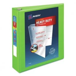 Avery 79776 Heavy-Duty 11 In. X 8.5 In. DuraHinge 3 Ring 2 In. Capacity View Binder With One Touch EZD Rings - Green