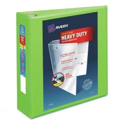 Avery 79779 Heavy-Duty 11 In. X 8.5 In. DuraHinge 3 Ring 2 In. Capacity View Binder With Locking One Touch EZD Rings - Green