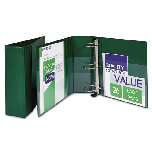 Avery 79784 Heavy-Duty 4 In. Capacity 11 In. X 8.5 In. 3-Ring Non-View Binder With DuraHinge - Green 3 Avery 79784 Heavy-Duty 4 In. Capacity 11 In. X 8.5 In. 3-Ring Non-View Binder With DuraHinge - Green - Image 3