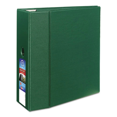 Avery 79786 Heavy-Duty 5 In. Capacity 11 In. X 8.5 In. 3-Ring Non-View Binder With DuraHinge And Thumb Notch - Green 1 Avery 79786 Heavy-Duty 5 In. Capacity 11 In. X 8.5 In. 3-Ring Non-View Binder With DuraHinge And Thumb Notch - Green