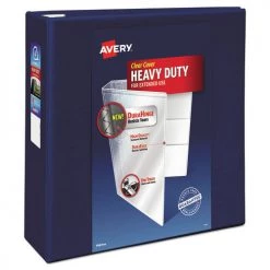 Avery 79804 Heavy-Duty 4 In. Capacity 11 In. X 8.5 In. 3-Ring View Binder With DuraHinge - Navy Blue