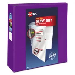 Avery 79813 Heavy Duty 11 In. X 8.5 In. DuraHinge 3 Ring 4 In. Capacity View Binder - Purple