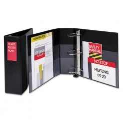 Avery 79994 Heavy Duty 11 In. X 8.5 In. DuraHinge 3 Ring 4 In. Capacity Non- View Binder With One Touch EZD Rings And Spine Label - Black -Avery Online Shop aven79994 b