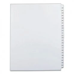 Avery Online Shop 6 Avery 82191 11 In. X 8.5 In. 25 Tab Numbers 201 - 225 Legal Exhibit Side Tab Index Divider Set - White (1-Set)