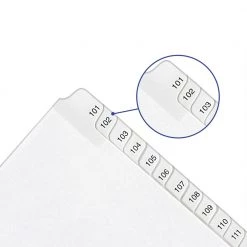Avery 82194 11 In. X 8.5 In. 25-Tab 276-300 Tab Titles Preprinted Legal Exhibit Side Tab Allstate Style Index Dividers - White (1-Set) -Avery Online Shop aven82194 d