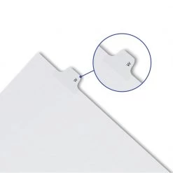 Avery 82204 11 In. X 8.5 In. 10-Tab 6 Tab Titles Preprinted Legal Exhibit Side Tab Allstate Style Index Dividers - White (25-Piece/Pack) -Avery Online Shop aven82204 d