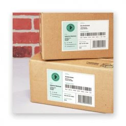 Avery 95526 5.5 In. X 8.5 In. Waterproof Shipping Labels With TrueBlock Technology For Laser Printers - White (2-Piece/Sheet 500 Sheets/Box) -Avery Online Shop aven95526 b