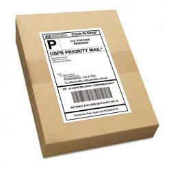Avery 95900 5-1/2 In. X 8-1/2 In. Shipping Labels With TrueBlock Technology - White (2-Piece/Sheet, 500 Sheets/Box) -Avery Online Shop aven95900 b